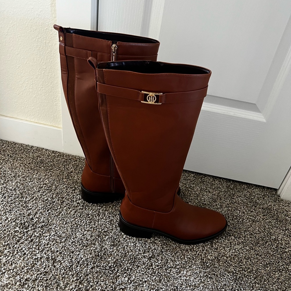 Brown Leather Knee-High Boots